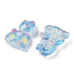 Cabochons décodés chaton bowknot en résine transparente&nbsp;RESI-M045-07E
