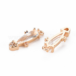 Покрытие стойки латунь микропаве прозрачные подвески из кубического циркония&nbsp;KK-T060-63G-RS