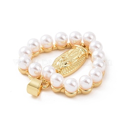 Латунь с подвесками из искусственного жемчуга из абс-пластика KK-G460-06G