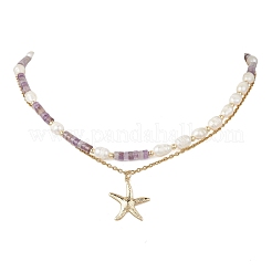 Бусины хейши из натурального аметиста и рисового жемчуга&nbsp;NJEW-JN05847-02