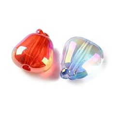 UVメッキ透明アクリルビーズ  虹色の  花弁  ミックスカラー  16x14x8.5mm  穴：2.7mm&nbsp;AC-CBA5E93-07