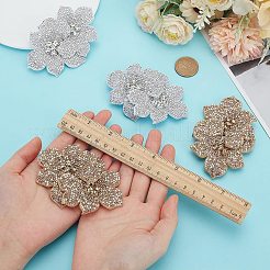 4 шт. 2-х цветные тканевые стразы для украшения обуви FIND-FG0003-55