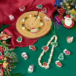 24 Stück 12 Stile Weihnachtsdekorationen Thema undurchsichtige Acrylperlen mit Emaille&nbsp;OACR-TA0004-54
