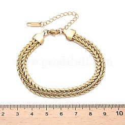 Браслеты из нержавеющей стали 304 пшеничные цепочки для женщин&nbsp;BJEW-C103-04G