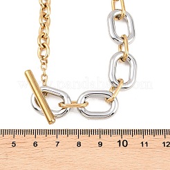 Двухцветная цепочка из нержавеющей стали 304 с овальными звеньями&nbsp;NJEW-T020-02D-GP