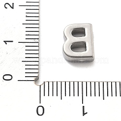 304ステンレススチールチャーム  レターチャーム  文字B  9.5x7.5x3mm  穴：1.6mm&nbsp;STAS-R138-07P-B