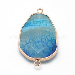 Соединители звеньев натурального агата с треском G-Q498-M