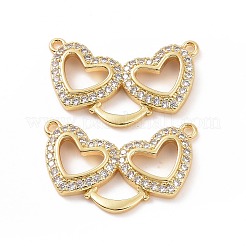 Подвески из латуни с микропаве из кубического циркония 2 петля&nbsp;ZIRC-P106-33G