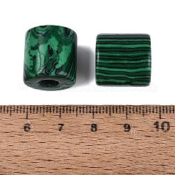 合成マラカイトヨーロッパビーズ  大穴ビーズ  コラム  15.5~17x16mm  穴：5.5mm&nbsp;G-P520-05L