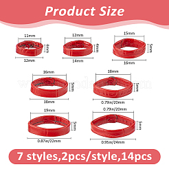 14 stücke 7 arten rindsleder uhr strap ring&nbsp;FIND-FH0017-42B
