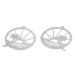 Не тускнеющие филигранные подвески из нержавеющей стали 201 STAS-S118-057