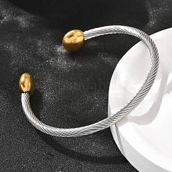 Браслеты-манжеты из нержавеющей стали 304&nbsp;BJEW-C091-02A-GP