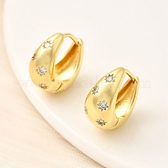 Латунь микро проложить кубического циркония серьги болтающиеся&nbsp;EJEW-L305-09G-02