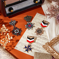 4 шт. 4 стиля брошь-булавка в виде звезды и креста из железа и эмали&nbsp;JEWB-FH0002-16