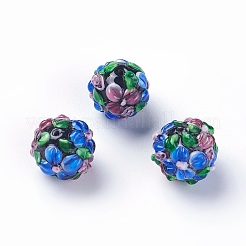 Ручной работы ухабистым Шарики Lampwork&nbsp;LAMP-E021-07D