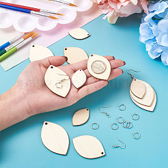 Наборы для самостоятельного изготовления незаконченных деревянных сережек-подвесок&nbsp;DIY-YS0001-16