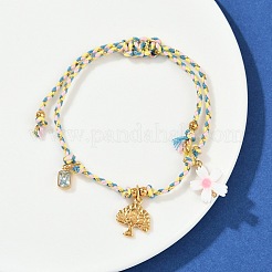 Браслеты с подвесками из нержавеющей стали 304 BJEW-C114-11G