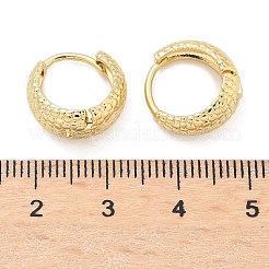 Текстурированные латунные серьги-кольца&nbsp;EJEW-Z102-08G