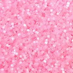 模造猫目ガラスシードビーズ  染め  シリンダー  パールピンク  1.6x1.3mm  穴：0.8mm  約13333個/100g&nbsp;X2-SEED-H003-03V