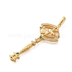 Gros pendentifs en laiton avec zircone cubique de micro pave&nbsp;X1-KK-B147-04G-10