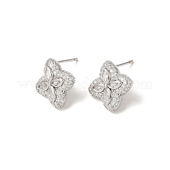 Pendientes de tuerca de circonio cúbico con micro pave de latón&nbsp;KK-CBA8324-25P-02