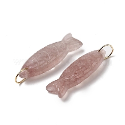 Pendentifs sculptés en quartz naturel de fraise&nbsp;G-G314-01G-01