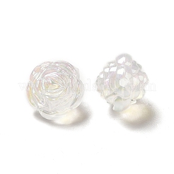UVメッキ透明レインボー虹色アクリルビーズ  ローズ  透明  16x16.5x15mm  穴：2mm&nbsp;PACR-M001-05