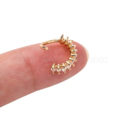 Anelli nasali a cerchio in micro pavé di zirconi cubici in ottone&nbsp;AJEW-G023-01G