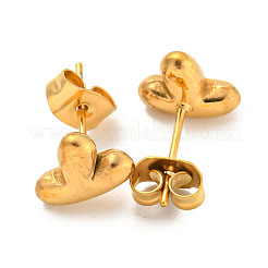 Pendientes de botón de acero inoxidable 304 con letras grandes para mujer&nbsp;EJEW-G386-01Y-G