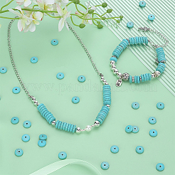 1 нить синтетических бирюзовых бусин G-FG0001-15