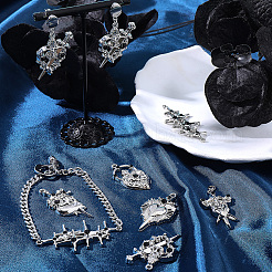 Fascini del connettore del rhinestone della lega di 24pcs 6 stili&nbsp;FIND-SC0022-22