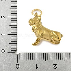 304ステンレスペンダント  丸カン付き  ゴールドカラー  犬  18x19x9.5mm  穴：4.3mm&nbsp;STAS-P391-01K-G