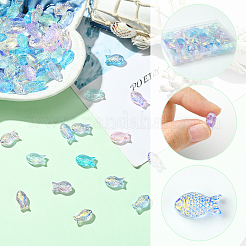 100шт. 5-х цветные стеклянные бусины ручной работы в виде рыбок GLAA-SC0002-80C