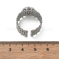 304ステンレススチールカフリング部品  丸いベゼルパッドリングセッティング  ステンレス鋼色  12mm  19mm  トレイのサイズ：10mm&nbsp;SA-CBA37BC-16B-P
