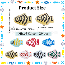 20 шт. окрашенные стеклянные бусины&nbsp;BLOW-PA0001-01