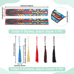 5 шт. прямоугольной формы деревянные закладки из фанеры тополя&nbsp;AJEW-UN0002-47B