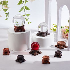 8 шт. 6 стиля плоская круглая деревянная подставка-держатель для хрустального шара&nbsp;DJEW-WR0001-04