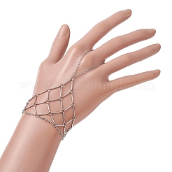 Латунные кабельные цепи кольца браслеты для женщин BJEW-JB11484-02