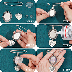 60 шт. 5 подвески из сплава в тибетском стиле с железной фурнитурой для броши&nbsp;TIBE-SC0009-45A