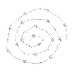 Цепочки из нержавеющей стали 304 и АБС-пластика с круглыми бусинами&nbsp;CHS-G048-13P