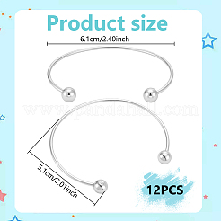 Изготовление 12шт. браслетов-крутящих моментов из нержавеющей стали 304 в европейском стиле FIND-UN0007-46