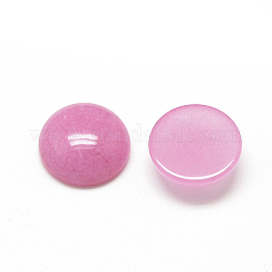 天然石ホワイトジェイドカボション  染め  半円/ドーム  ショッキングピンク  10x4~5mm&nbsp;X-G-R416-10mm-04