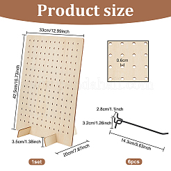 1 набор прямоугольных деревянных подставок для сережек с наклонной задней частью&nbsp;EDIS-BC0001-02