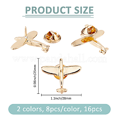 16шт брошь в виде самолета 2 цветов JEWB-FH0002-35