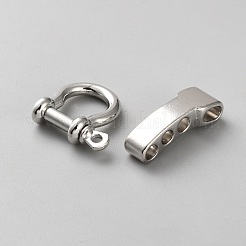 合金シャックル留め金  プラチナ  27x26.5x9mm  穴：3mm  内径：13mm&nbsp;FIND-WH0148-357P