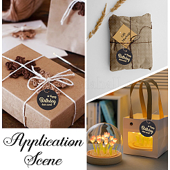 100 шт. плоские круглые золотые слова «с днем рождения» DIY-SP0003-87B