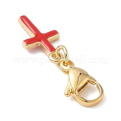 Подвесные кресты из латуни с эмалью&nbsp;HJEW-JM04083