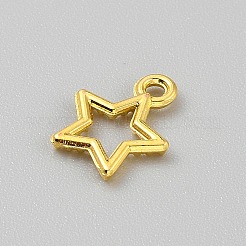 合金空枠ペンダント  UVレジンDIY用  エポキシ樹脂  プレスジュエリー  ゴールドカラー  スター  12.5x10x1.8mm  穴：1.6mm&nbsp;FIND-WH0152-473N-G