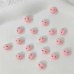 楕円形のプラスチッククラフト豚の鼻  人形作り用品  ピンク  8x10mm&nbsp;PW-WG82502-01