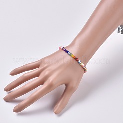 Pulseras de abalorios de arcilla polimérica hechos a mano&nbsp;BJEW-JB04636-M